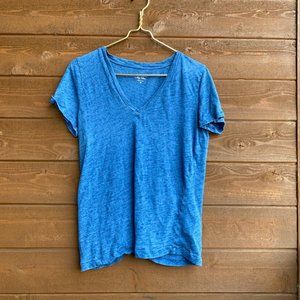 J Crew Vintage Cotton Blue VNeck TShirt